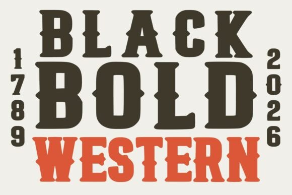 Black Bold Western Typeface for Handmade Crafts and Commercial Design