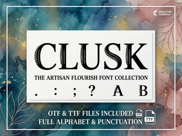 Clusk: A Stunning Decorative Display Font for Digital Branding