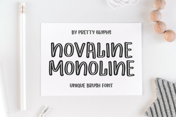 Novaline Monoline Typeface for Elegant Craft Projects
