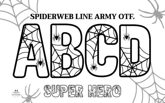 Spiderweb Line Army Typeface: Bold Display Font for Crafters