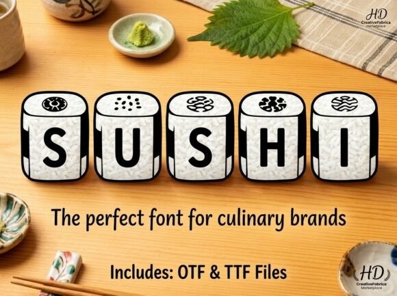 Sushi Display Font for Modern Editorial Design